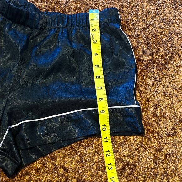 Victoria's Secret Black Satin Pajama Shorts with White Trim - Picture 2 of 6